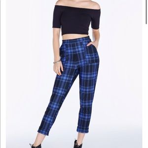 Blackmilk tartan punk blue cuffed pants